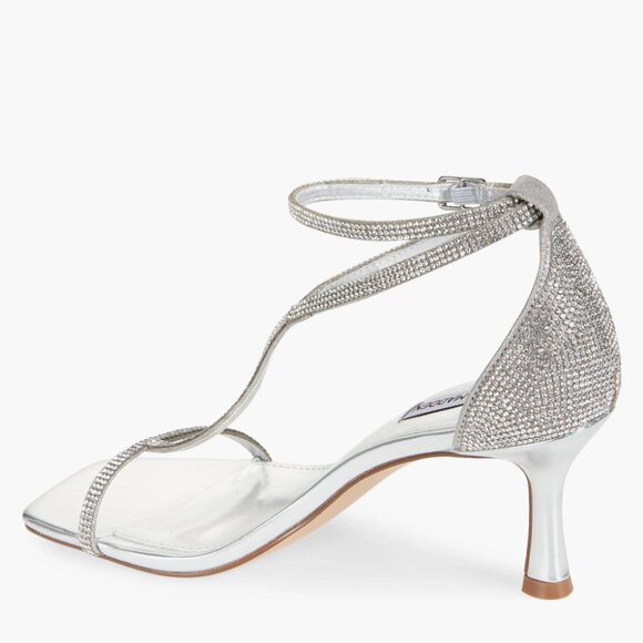 NEW Steve Madden Mayzie T-Strap Sandal (Women) 9.5M, SILVER - Picture 2 of 6